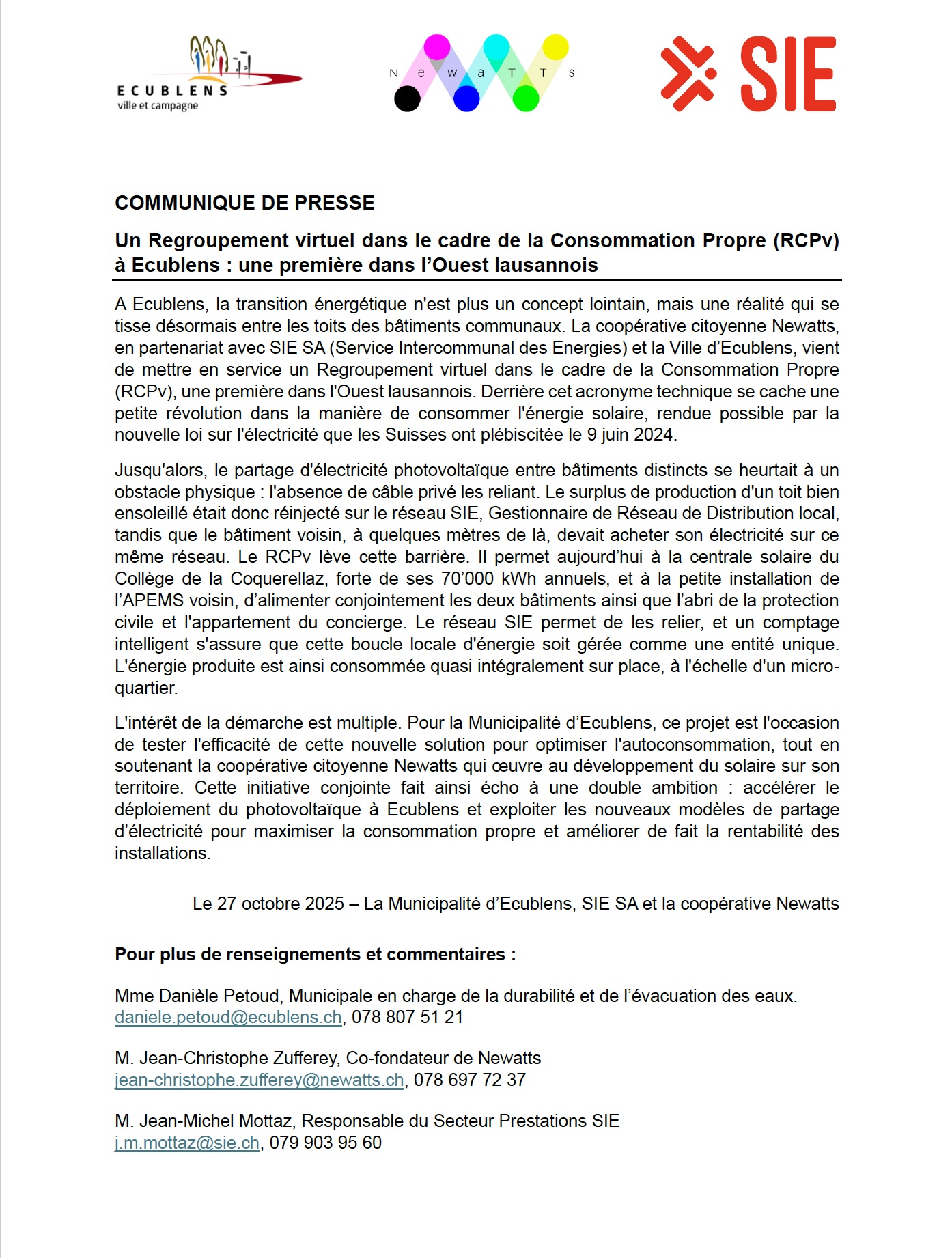 Article Ecublens Infos