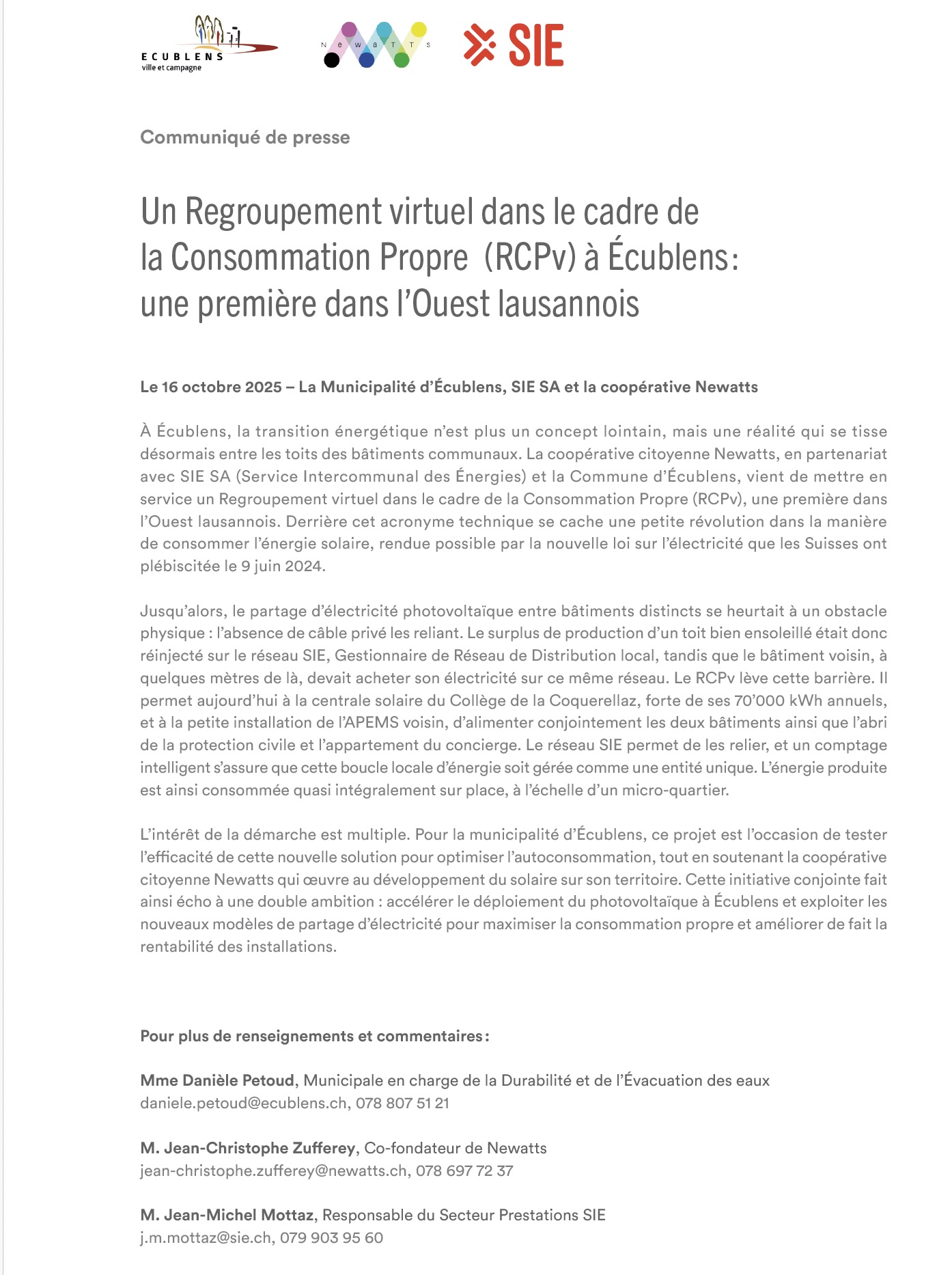 Article Ecublens Infos